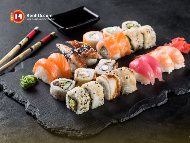 Sushi với màu sắc đa dạng và đẹp mắt