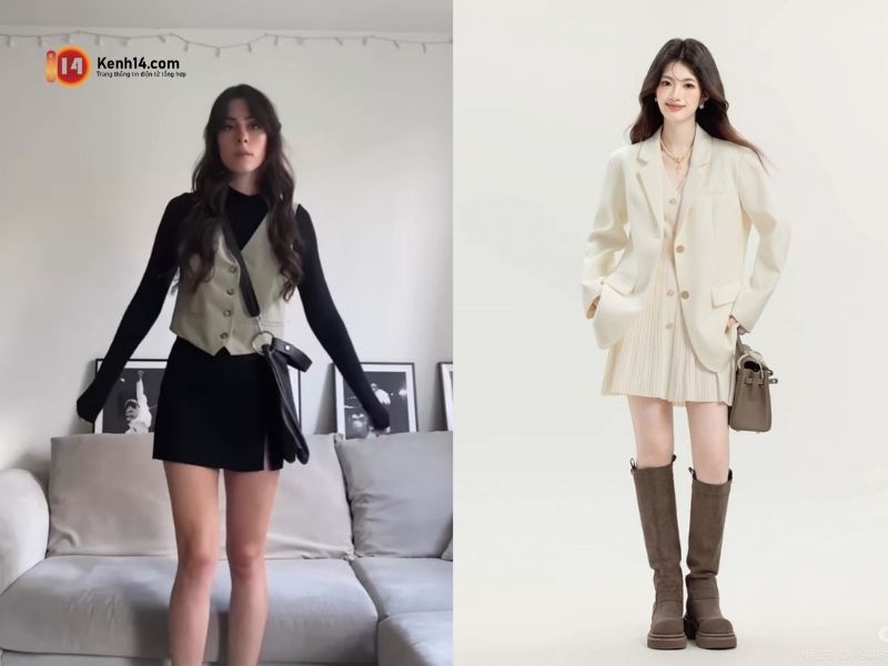 outfit hack dang 5 Phối đồ layer tinh tế hack dáng