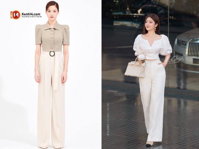 outfit hack dang 8 Outfit quần ống rộng và croptop hack chiều cao cực chất